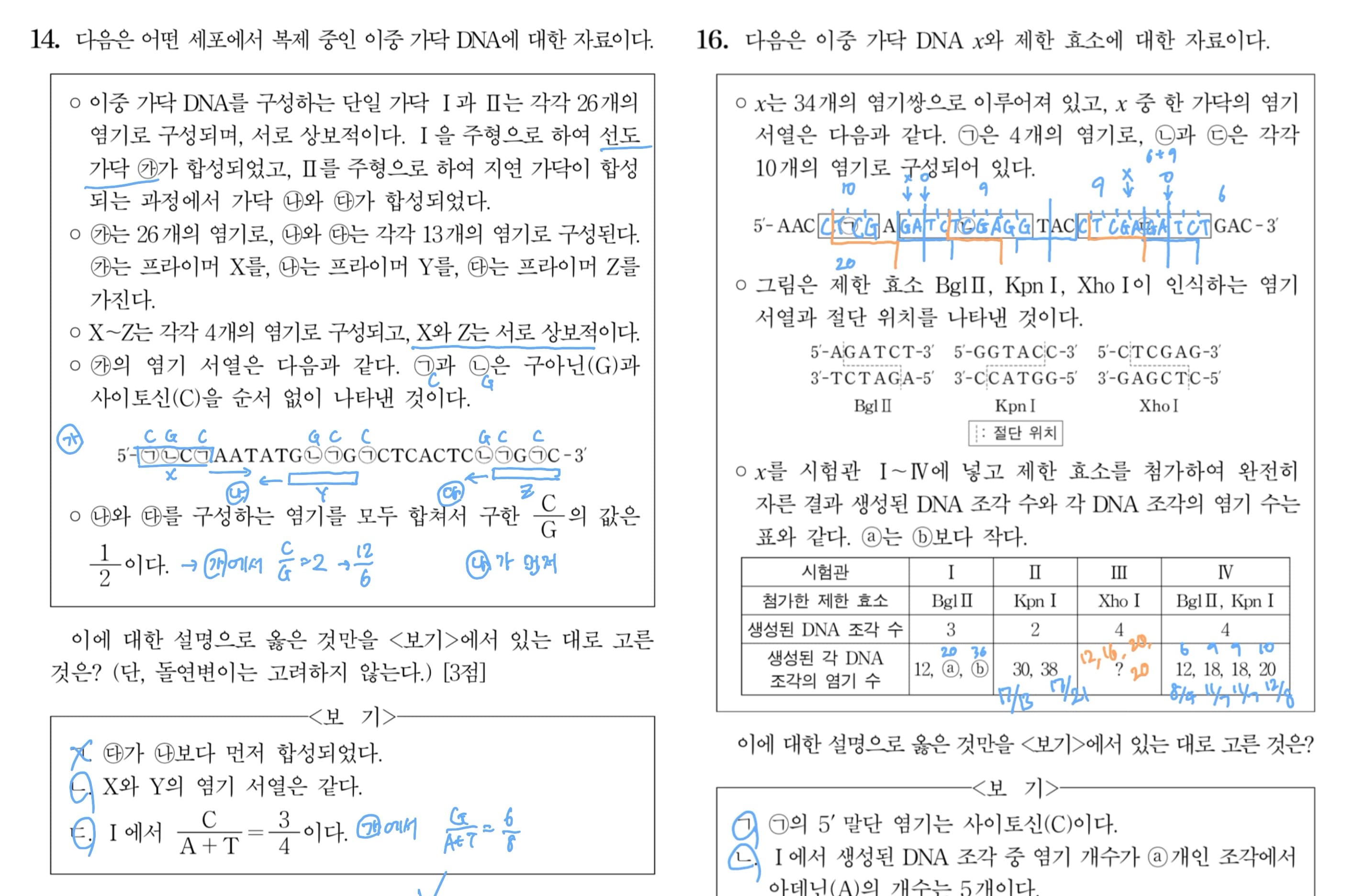 24학년도 수능 생명과학II 킬러들을 풀어보자